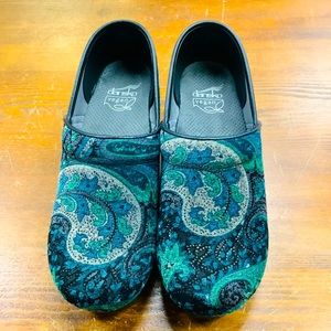 Dansko Vegan Paisley beaded embellished clogs